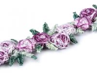Taśma odzieżowa dekoracyjna kwiaty 3D szerokość 15 mm (9 m)