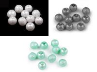 Szklane woskowane perły żebrowane Ø8 mm (40 szt)