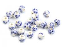 Koraliki porcelanowe kwiaty Ø 6 mm (10 szt)