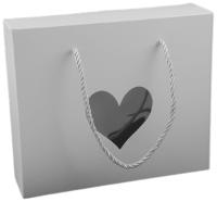 Pudełko papierowe z okienkiem serce i sznurkiem skręcanym (3 szt)