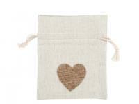Woreczek podarunkowy bawełniany 11x13 cm serce (10 szt)
