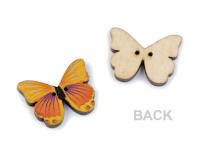 Guzik drewniany dekoracyjny motyl (50 szt)