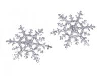 Naprasowanka śnieżynka z brokatem Ø4 cm (10 szt)