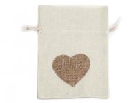 Woreczek podarunkowy bawełniany 13x18 cm serce (10 szt)