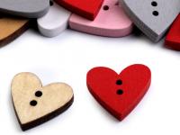 Guzik drewniany dekoracyjny serce (10 szt)